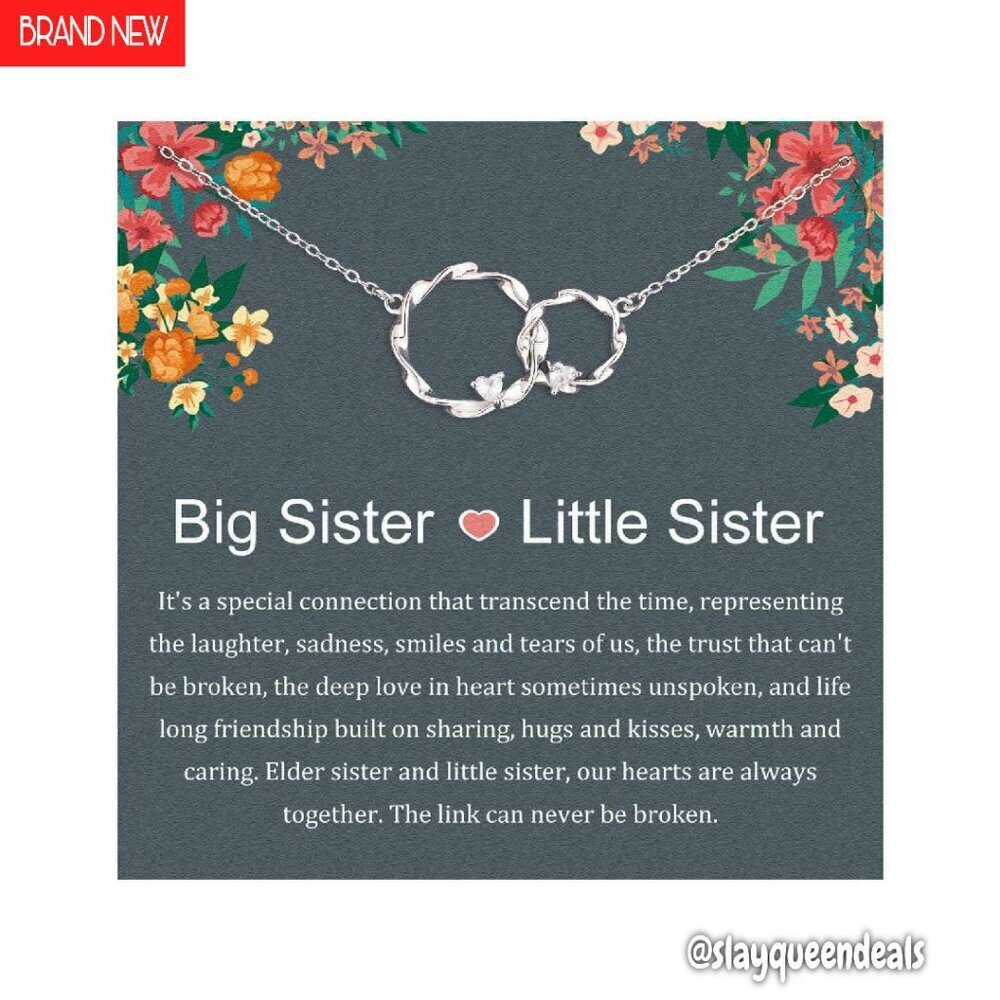 Sterling Silver Interlocking Circles Necklace, Sister Gift, Adjustable Chain